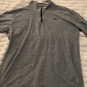 Nike Heather Gray Quarter-Zip Pullover